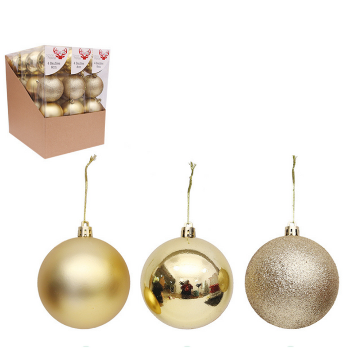 Gold Baubles 5cm Pack of 10