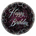 Black and Pink Happy Bday Foil Balloon 45cm