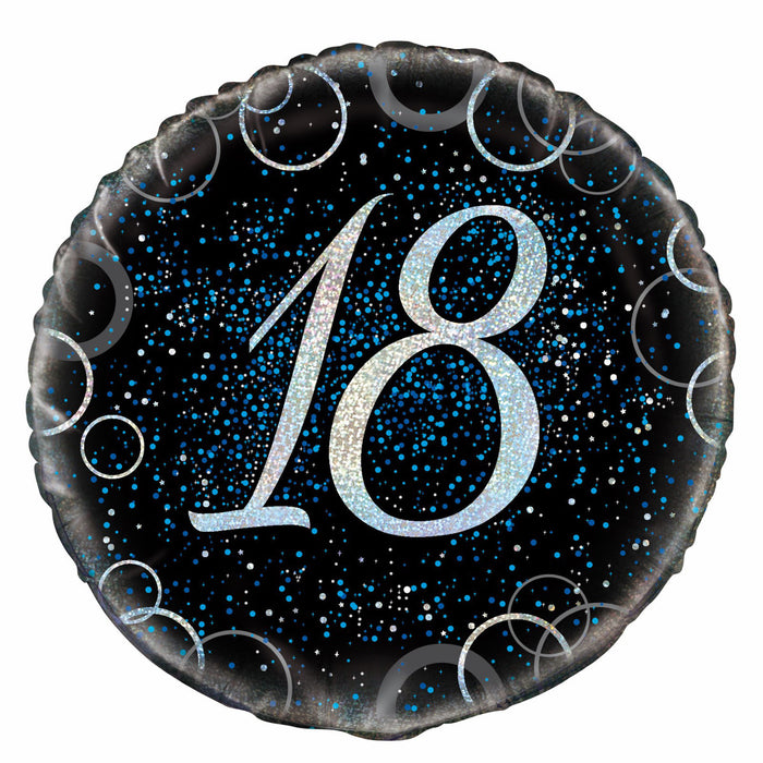 Glitz Blue 18th Birthday Foil Balloon 45cm