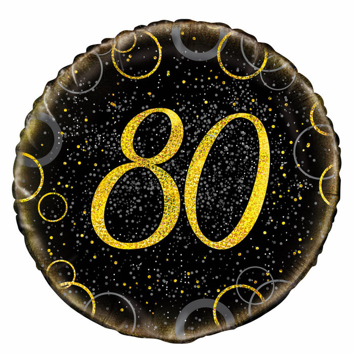 Glitz Gold 80th Birthday Foil Balloon 45cm