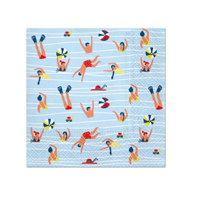 Paw Lunch Napkins 33Cm Swimming Pool