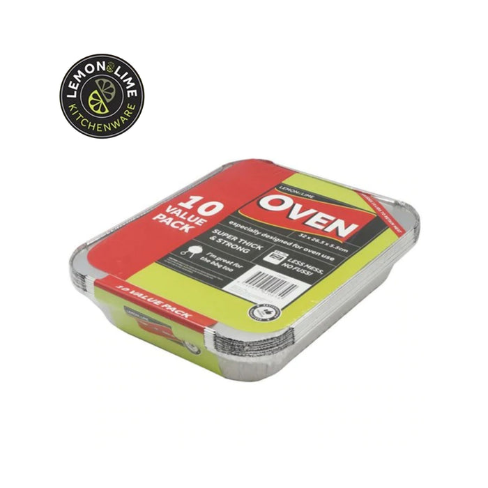 Foil Containers W/ Lid 10Pk & 32X26X5.5Cm Leon Lime