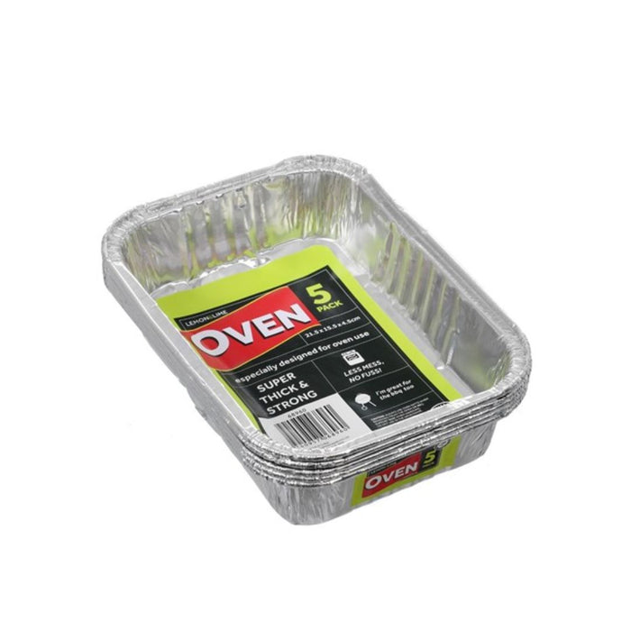 Foil Tray 5Pk Rectangle & 21.5X15.5X4.5Cm Leon Lime