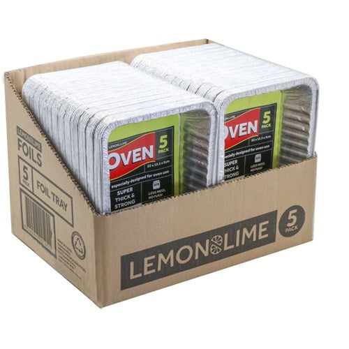 Foil Tray 5Pk Rectangle & 21.5X15.5X4.5Cm Leon Lime