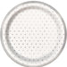 Square Foil Dots Plates Silver 142.24cm