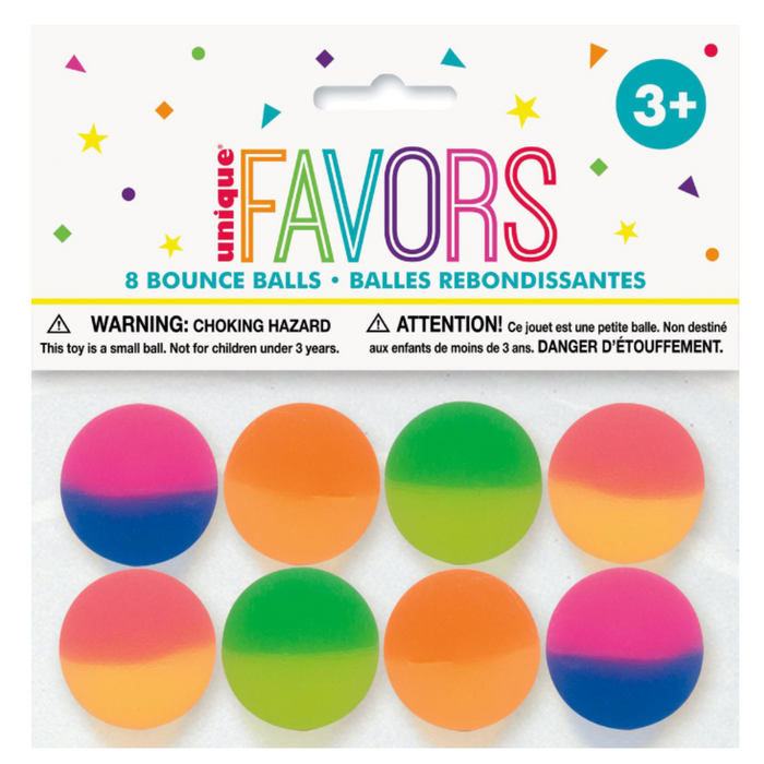 8 Bounce Balls - 2 Tone 32.5mm