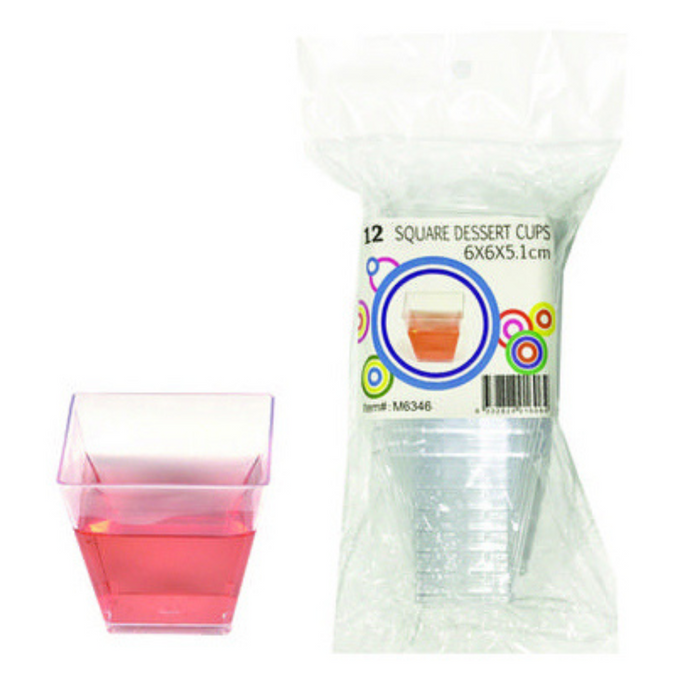 Square Dessert Cups Clear (12pk)