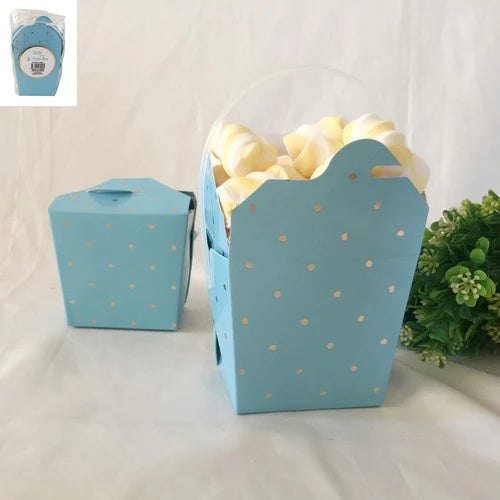 Dotty Party Box With Gold Foiled Blue 3pk