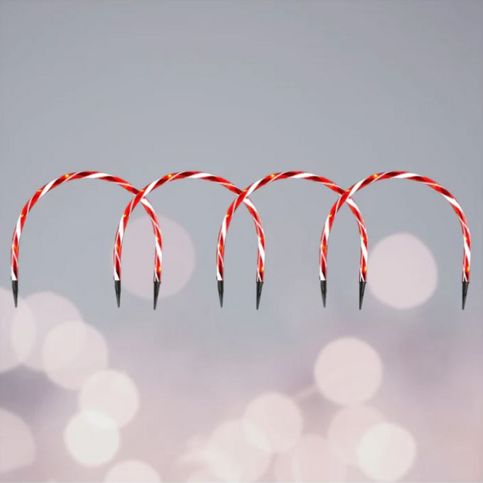 Ronis Arch Pathway Candy Cane Lights Set of 4 Red and White