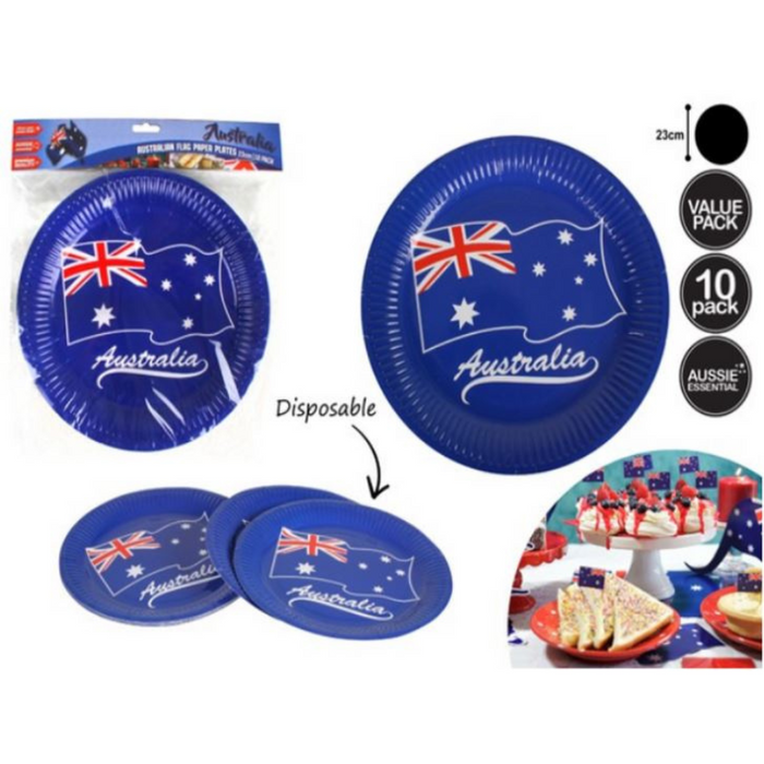 Ronis Australia Flag Paper Plate 23cm 10pk