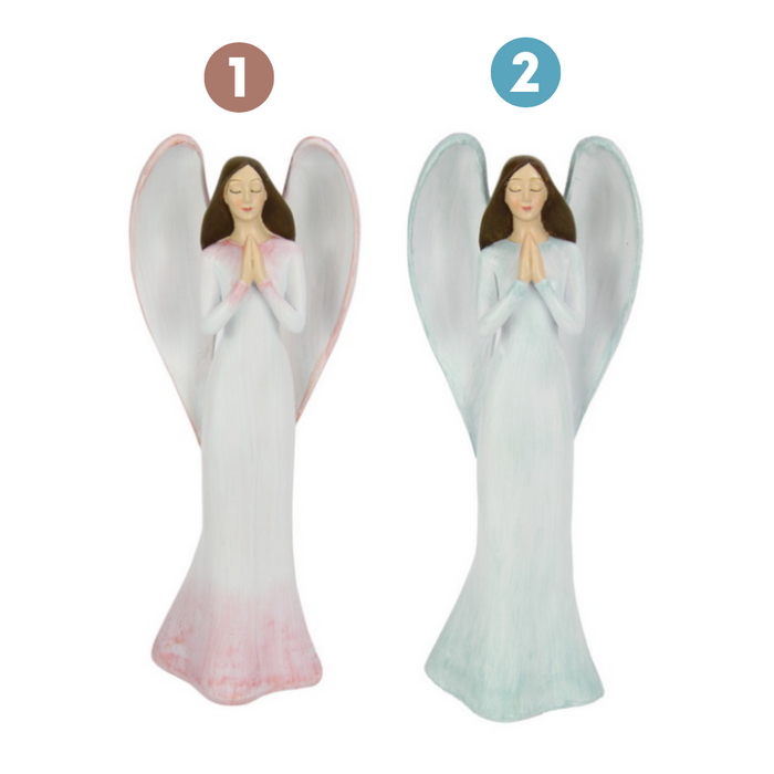 24Cm Praying Angel 2 Ass