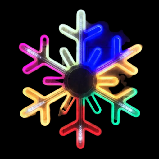 Digital Snowflake Multicolour 75cm