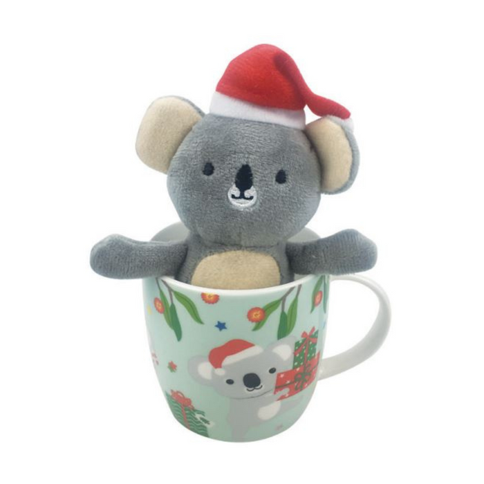 Christmas Mug with Plush Koala