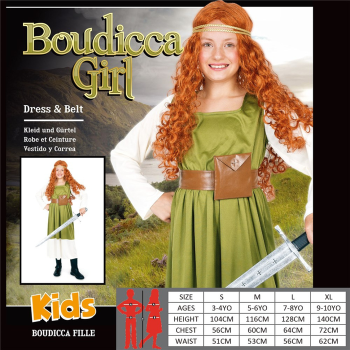 Boudicca Girl Costume Medium