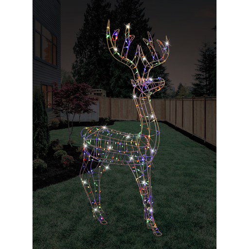 Standing Reindeer Flashing Multicoloured LED Flex Cable