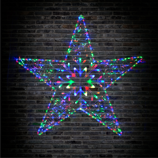 Star with Snowflake LED Ropelight Multicoloured 105cm