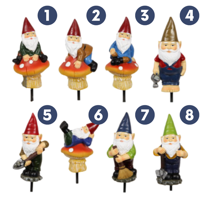 12CM GNOME GARDEN STAKES 8 ASS