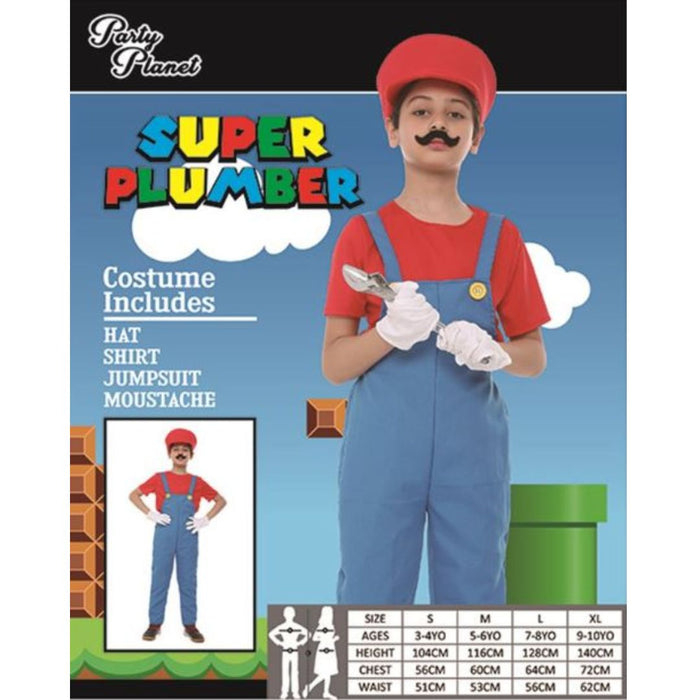 Costume Kids Plumber Red Large 7-8 yrs old