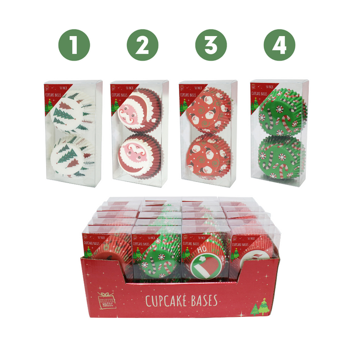 Ronis Christmas Cupcake Wrappers 50pk 4 Asstd