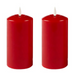 Ronis LED Pillar Candles Red Wax 23.5cmH