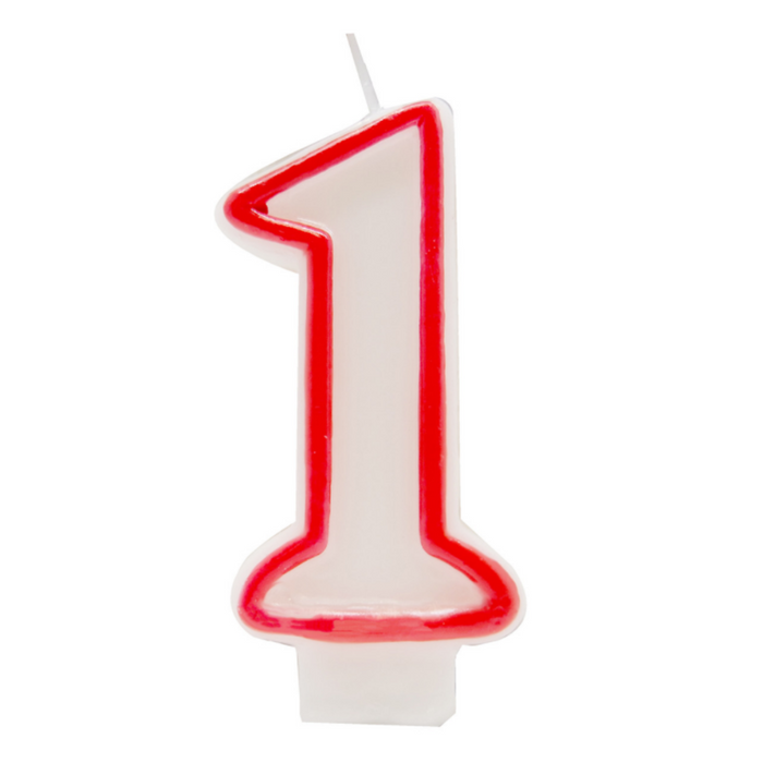 Numeral Candle 1 - Red