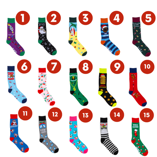 Ronis Festive Mens Ugly Socks Mega Mix 22 Asstd