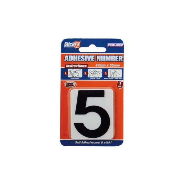 Adhesive Number 5-Black/White