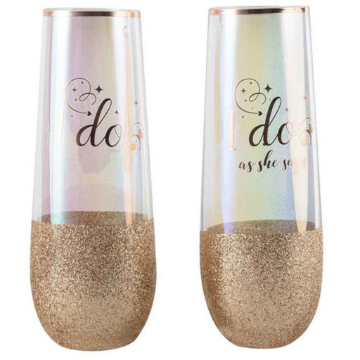 Ronis I Do I Do As She Says Stemless Champagne Glass Set of 2 16cm 180ml