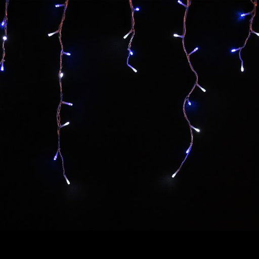 Water fall Icicle White/Blue 1008 Lights Clear Cord