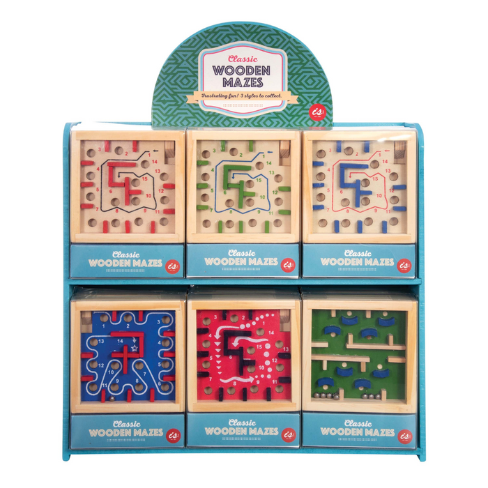 IS Gift Classic Wooden Mazes 6Asst 18Disp