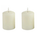 Ronis LED Ivory Wax Pillar Candles 13.5cmH 2pk