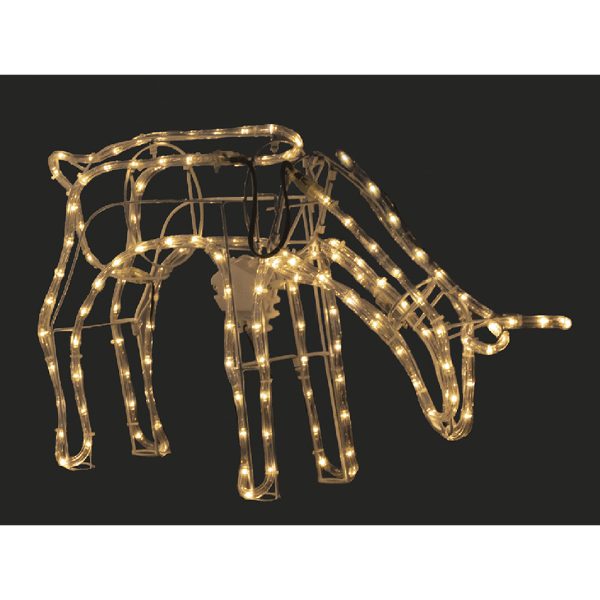 3D Reindeer Led Rope Light DOE Clear Cord Warm White