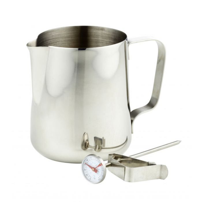 Ronis Leaf Bean Froth Jug Thermometer 13x8x13cm 600ml