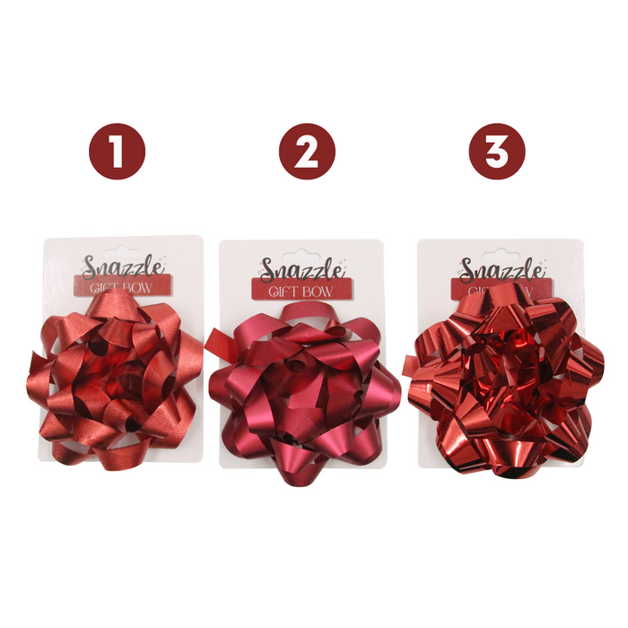 Ronis Mixed Gift Bow Red 15cm 3 Asstd