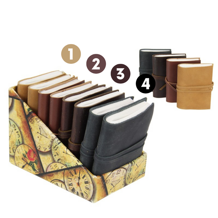 Ronis Pocket Leather Journal 10x8cm 4 Asstd