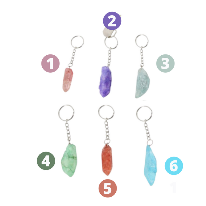 RAINBOW QUARTZ KEY RING 6 ASSTED