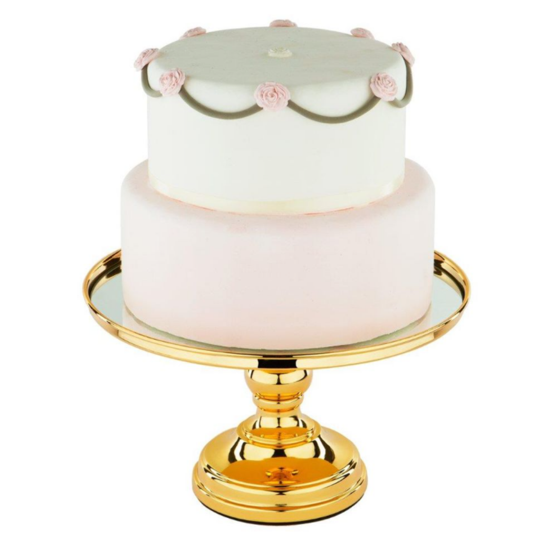 3pcs Gold Plated Crystal Mirror Mermaid Tail Pedestal Round Cake S+M+L -  Party Bestbuy Online Store