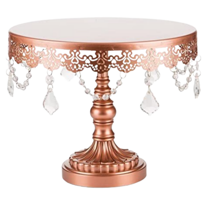 25cm Crystal-Draped Cake Stand™ Rose Gold 25cm