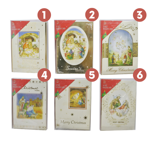 Ronis Religious Foil Cards Traditional Designs 10pc 6 Asstd