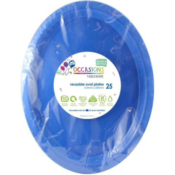 Ronis Reusable Oval Plate 31.5cm Royal Blue