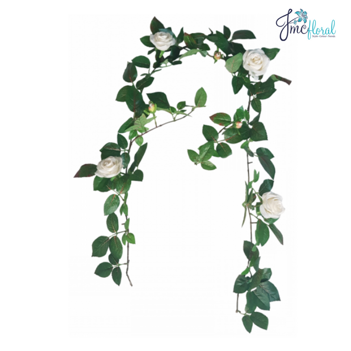 ROSE GARLAND WHITE 130CM