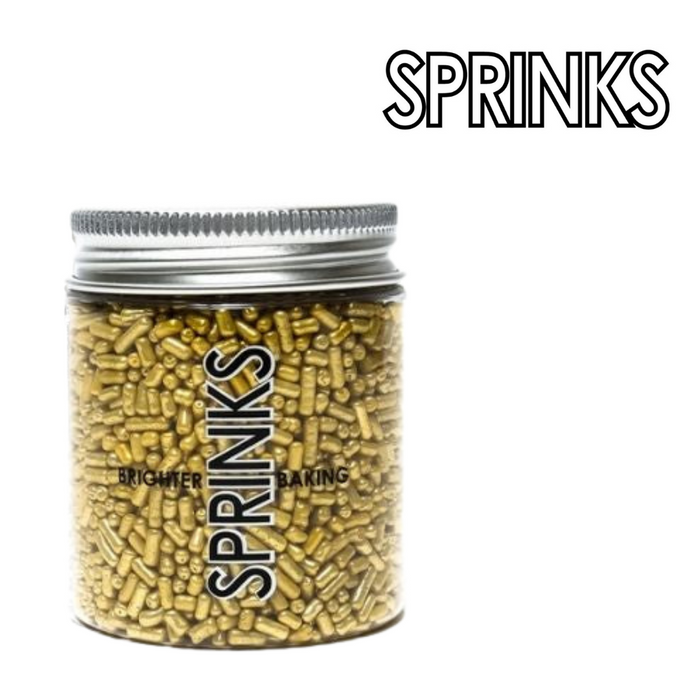 Metallic Gold Jimmies 1Mm (85G) - By Sprinks