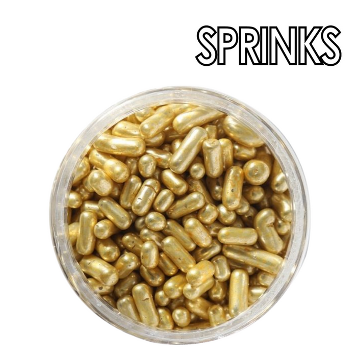 Metallic Gold Jimmies 1Mm (85G) - By Sprinks