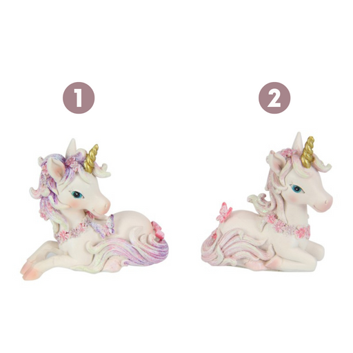 Ronis Sitting Unicorn with Butterfly 7.5cm 2 Asstd