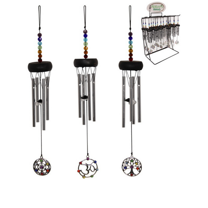 30CM MINI CHAKRA WIND CHIME 3 AS W/DISP