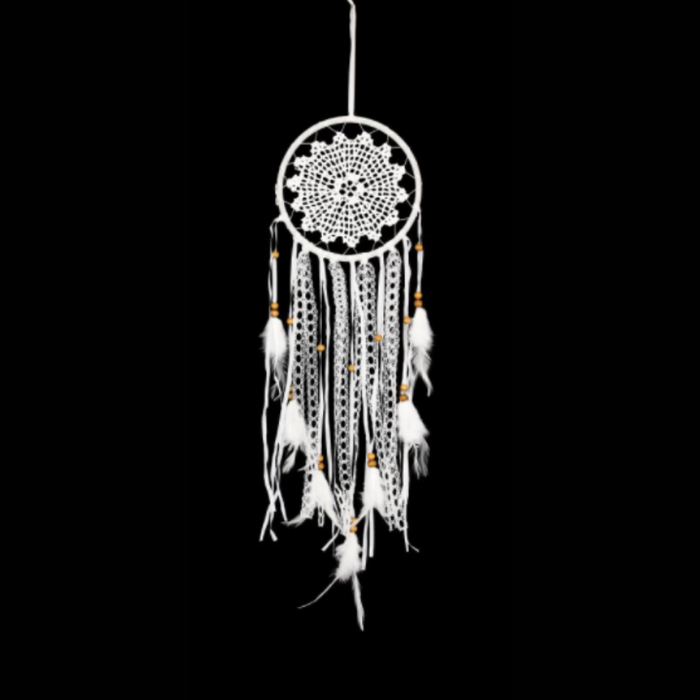 16CM WHITE CROCHET DREAM CATCHER