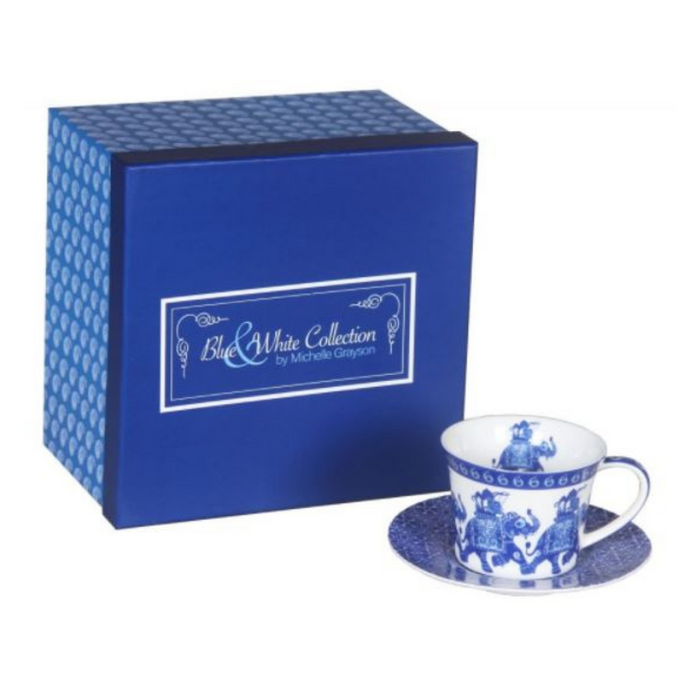 Cup Set™ Blue and White Elephant Cup Set