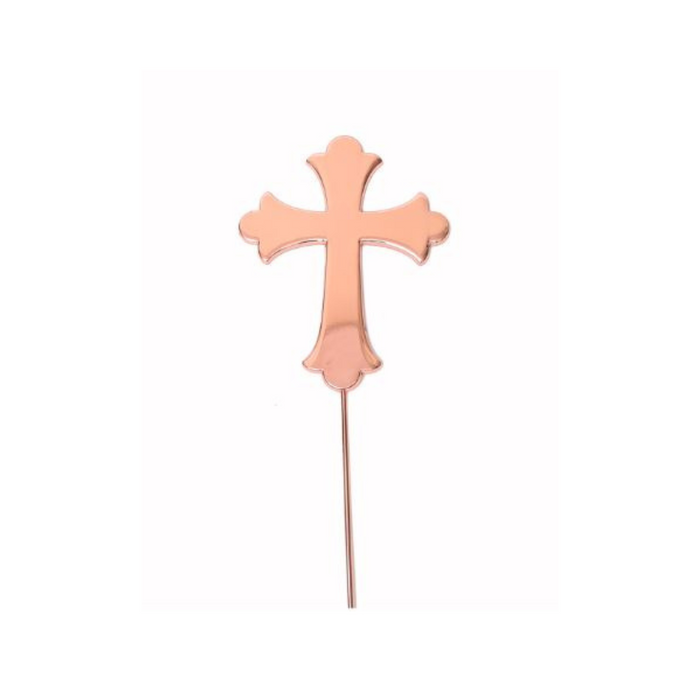 Cake Topper Rose Gold Plated Cake Topper Cross