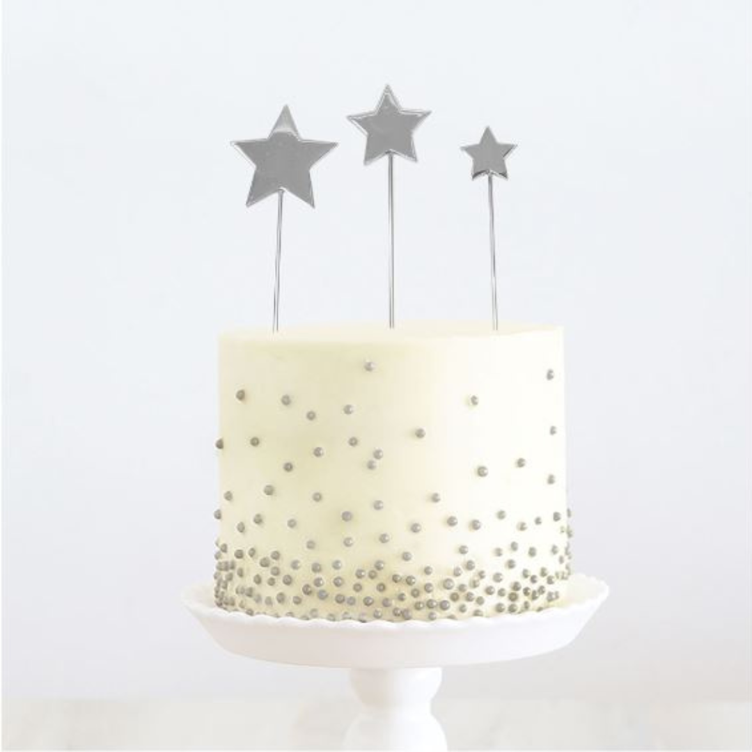 Happy Birthday Silver Glitter Star Cake Topper/Cake Decorations | Buy  Online in South Africa | takealot.com