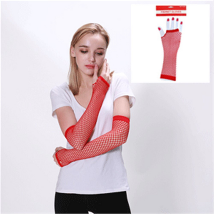 Fishnet Gloves Red